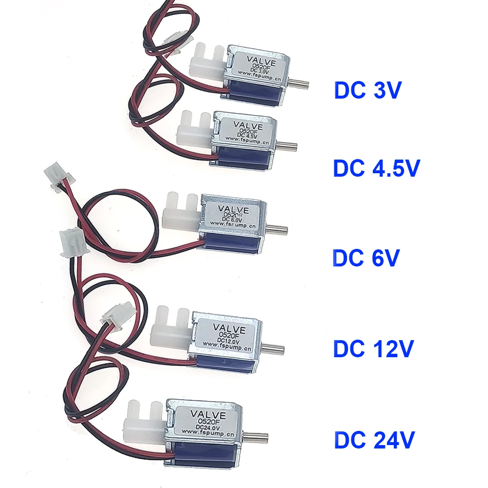 Micro Mini válvula solenoide de CC, 3V/4,5 V/ 6V/ 12V/ 24V, 2 posiciones, 3 vías, válvula de aire de Gas, válvula de ventilación, Control de flujo