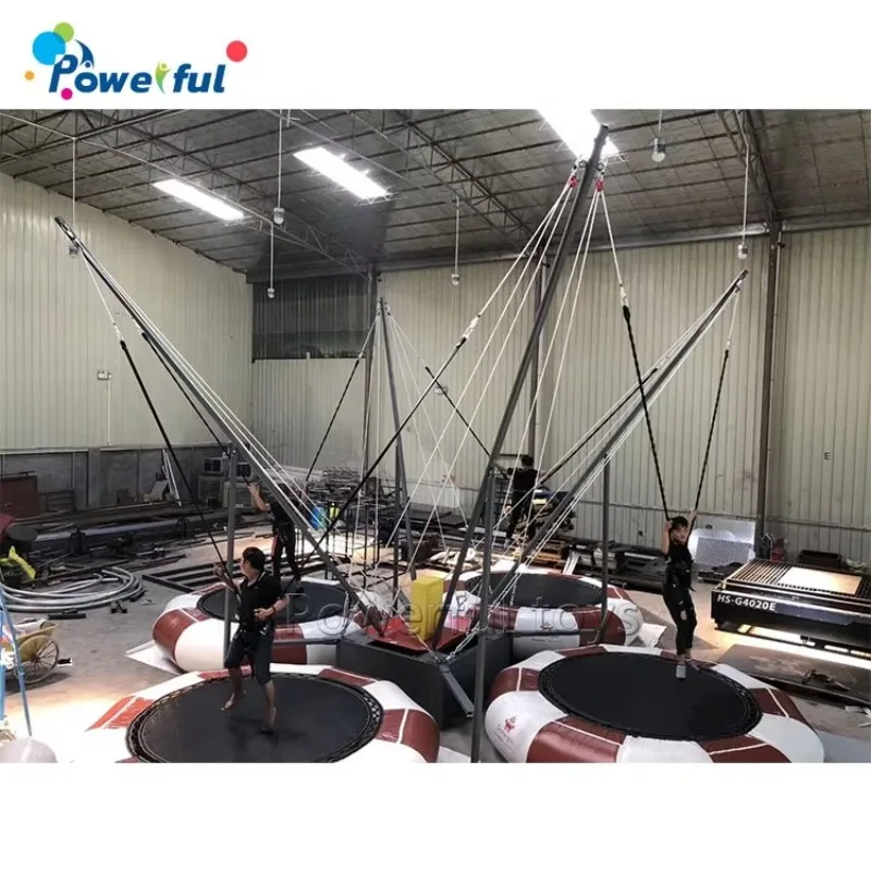 High Quality Professional Portable 4-Person Round Inflatable Bungee Trampoline Rides for Children Adults 9mx9mx6m CE Certified