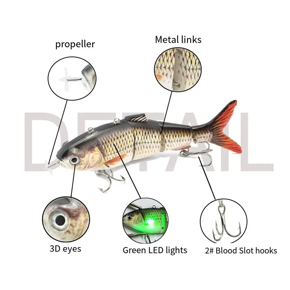 Bionic Fish Richiamo Elettrico Wobblers Nuoto Automatico 3D Esche Da Pesca Kit 5.1 "Multi Snodato Swimbait Richiamo di Pesca Duro