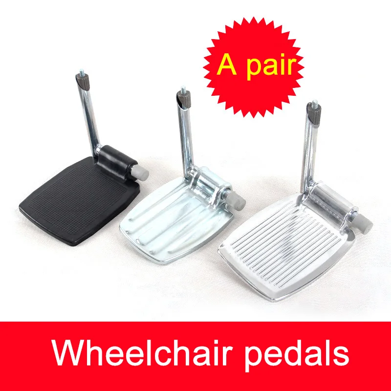 Wheelchair Parts Aluminum Alloy Pedals Thickened Plastic Folding Metal Pedals Plastic Wheelchair Footrest With Poles