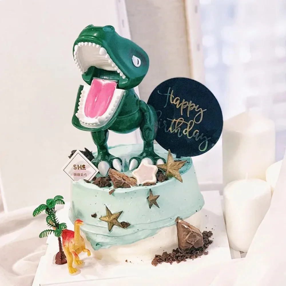 New Dino Theme Tyrannosaurus Cake Topper 3D Party Supplies Favors Mini Dinosaur Ornament Cake Decor