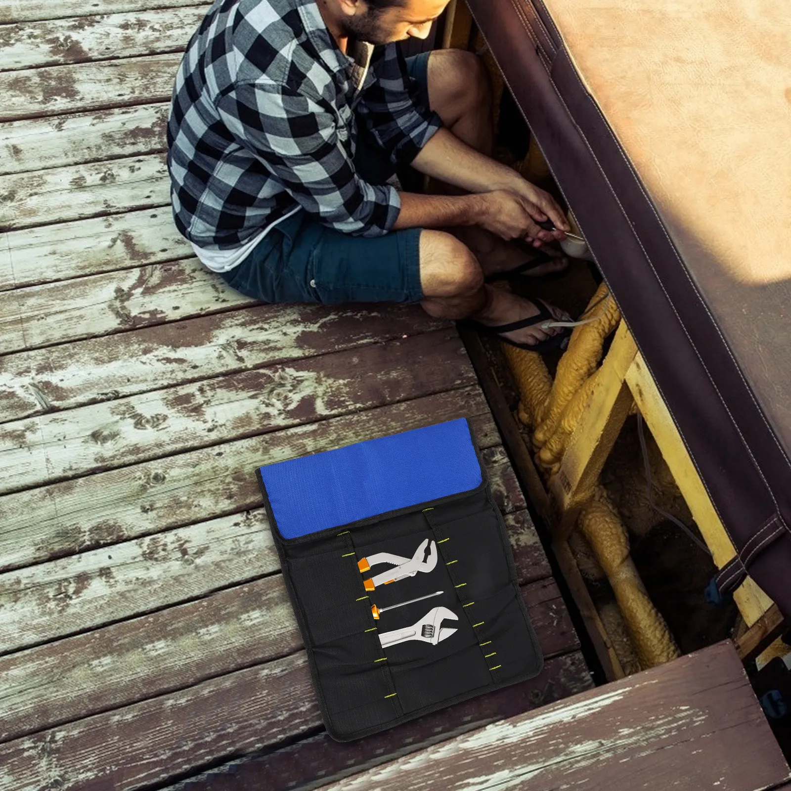 屋外収納バッグ-オックスフォード布-高耐久-大容量-多目的-ポータブル-リールタイプ-ツールオーガナイザー-キャンプ修理用