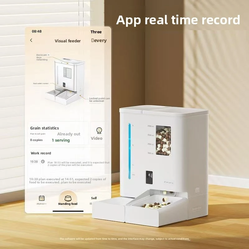 Automatic Pet Feeder With Camera Smart Kibble and Water Dispenser for Cat and dog