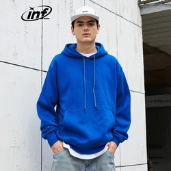 INFLATION Solid Color Fleece Hoodies Unisex Velvet Fabric Hip Hop Hooded Sweatshirts