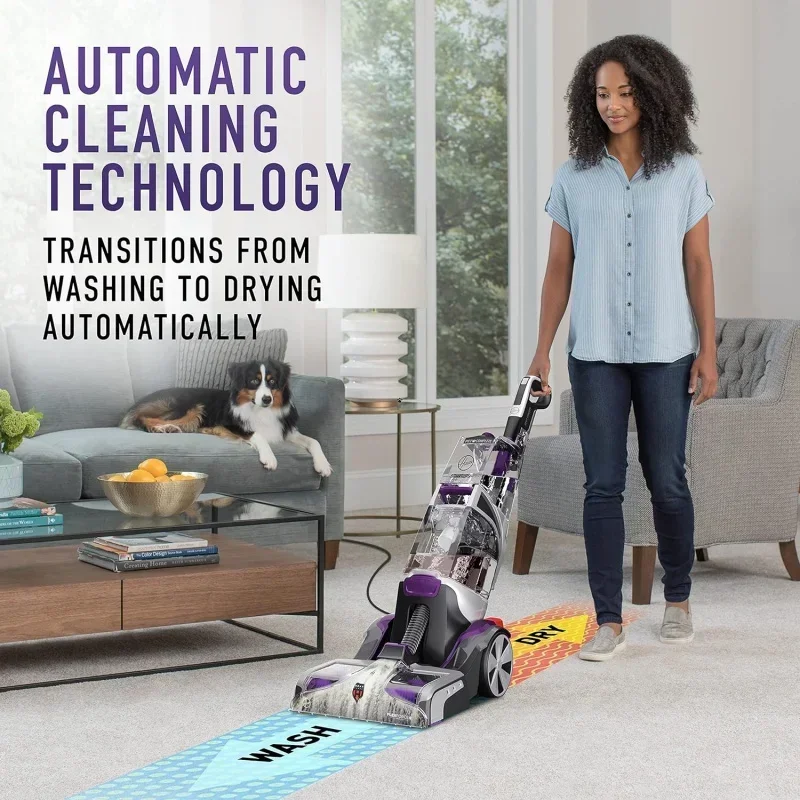 QWHoovver SmartWash Pet Automatic Carpet Cleaner with Spot Chase Stain Remover Wand,Shampooer Machine for Pets,FH53000PC,Purple