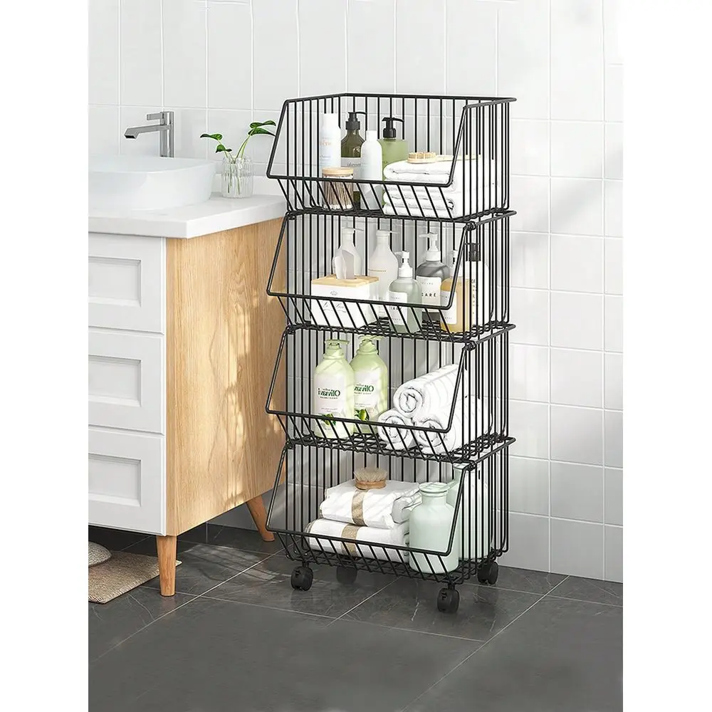 

Plastic Rolling Cart With Swivel Wheels, Storage Shelving Unit, Utility Cart For Kitchen, Office, Living Room, Bathroom, Snack