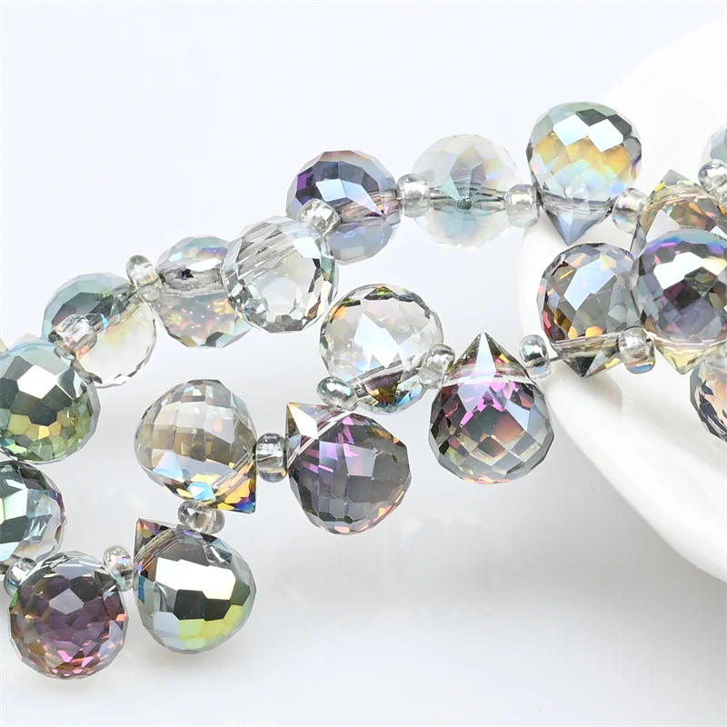 Österreich AB Farbe Kristall Erdbeere Perlen 10*8mm Glänzende Facettierte Glas Perlen für Schmuck Machen DIY Hochzeit Kleid zubehör