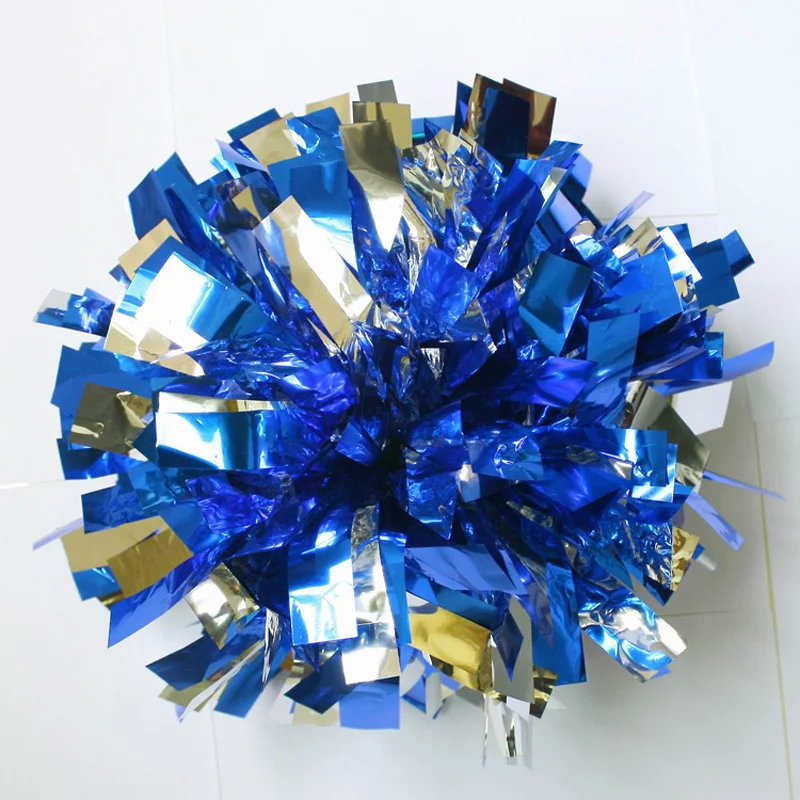 

Wenhan Sports Pom Poms Cheer, синее серебро, фабрика принадлежностей для болельщиков, ручка для колец, без цветов, 32 см, 2 шт.