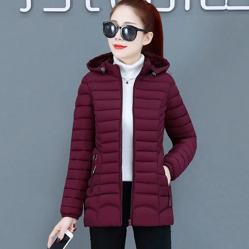 Temperament Coat Women's Short Korean Version Casual Clothes Women's Winter New Hooded Pocket Cotton Coat Tide 6xl