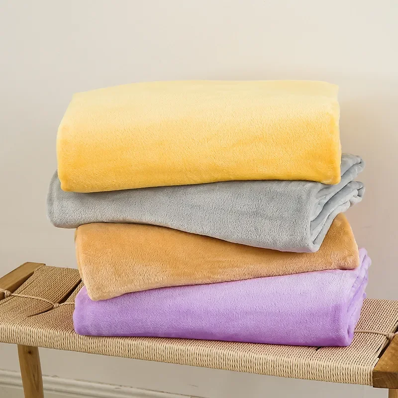 Simple Winter Blanket Rectangle Blanket Double Side Home Supply Rectangle Soft Warm Blankets