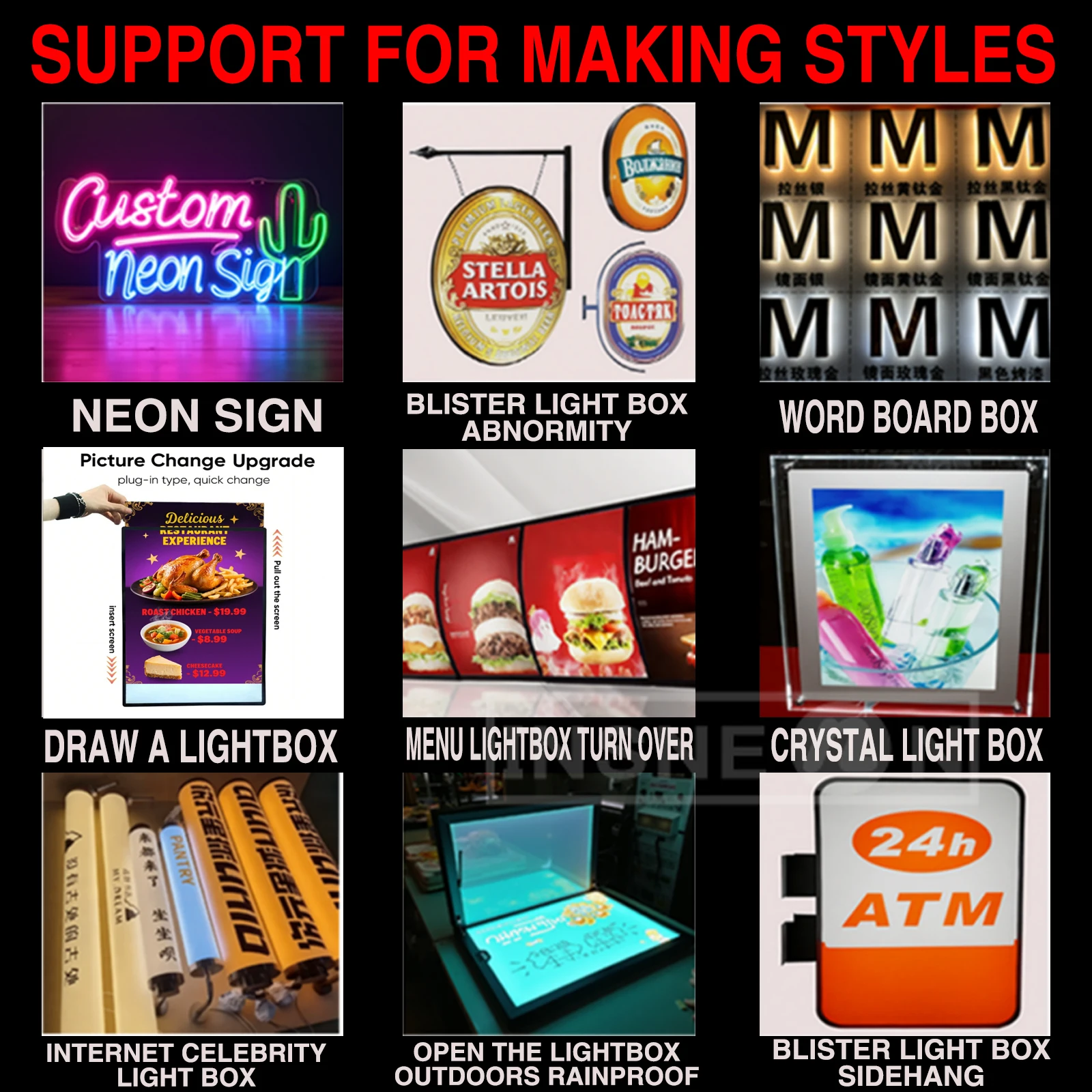 Custom Business Sign Acrylic Signage Light Outdoor Waterproof Led Signs Stores Neon Letters Luminous Logo Full Lit Box Bright