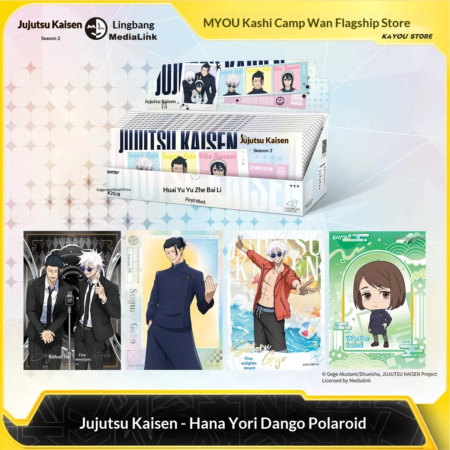 Tarjetas Coleccionables de Fotos Instantáneas Kayou Jujutsu Kaisen First Bullet, Mercancía Oficial de Anime para Coleccionistas Adultos