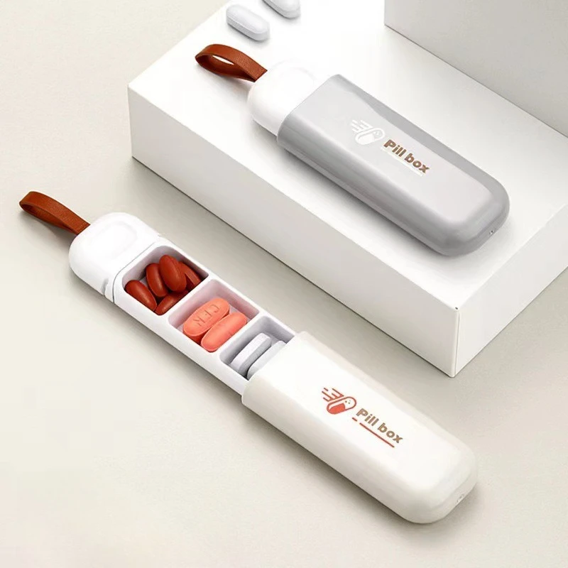 

Portable Mini Medicine Box, Travel with Three-point Sealed Moisture-proof Medicine Sub-packaging Storage Box