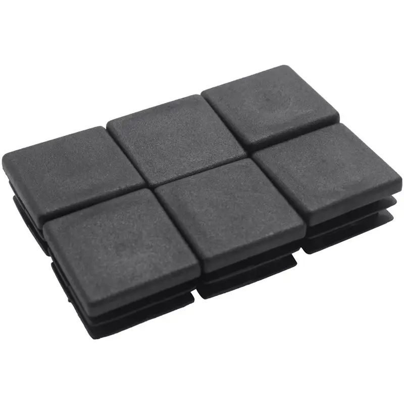BHTS-600Pcs Plastic Square Tube Inserts End Blanking Caps 20Mm X 20Mm Black