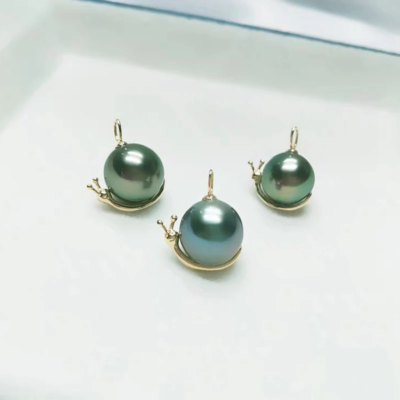 

S925 Стерлингового Серебра DIY Жемчужные Аксессуары Милый Улитка Дизайн Ключицы Ожерелье Подвеска Женщины f Finied Emp Mount Silver...