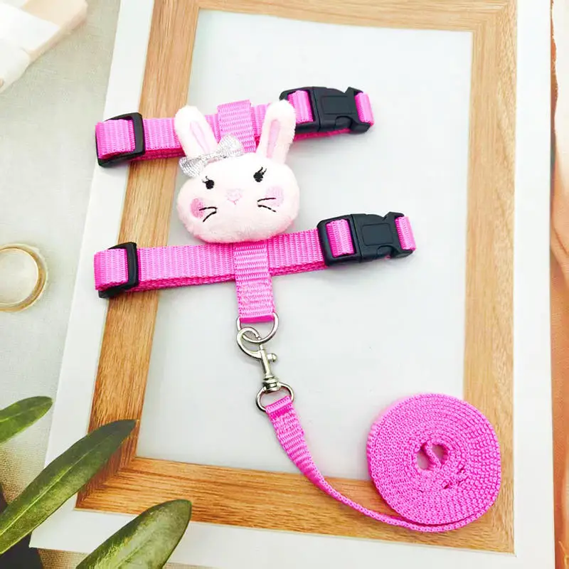 مجموعة أرنب ومقود قابلة للتعديل للحيوانات الصغيرة Ferrets Piggies القنافذ المشي في الهواء الطلق ديكورات لطيفة #5