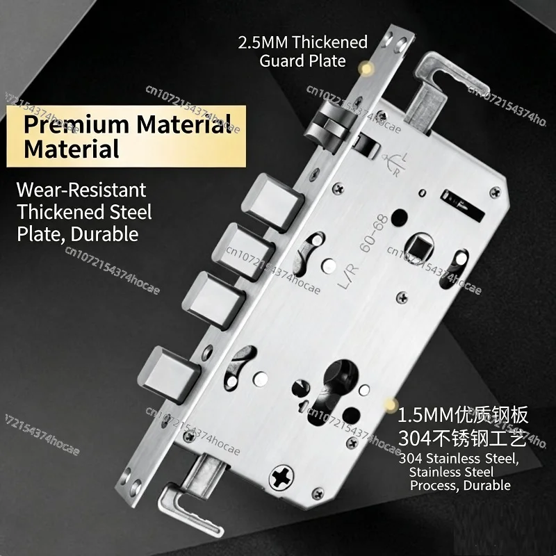 304 Stainless Steel Auto‑Latch Lock Body, Anti‑Pry Auto‑Spring Security Door Lock, Overlord‑size Fingerprint Lock