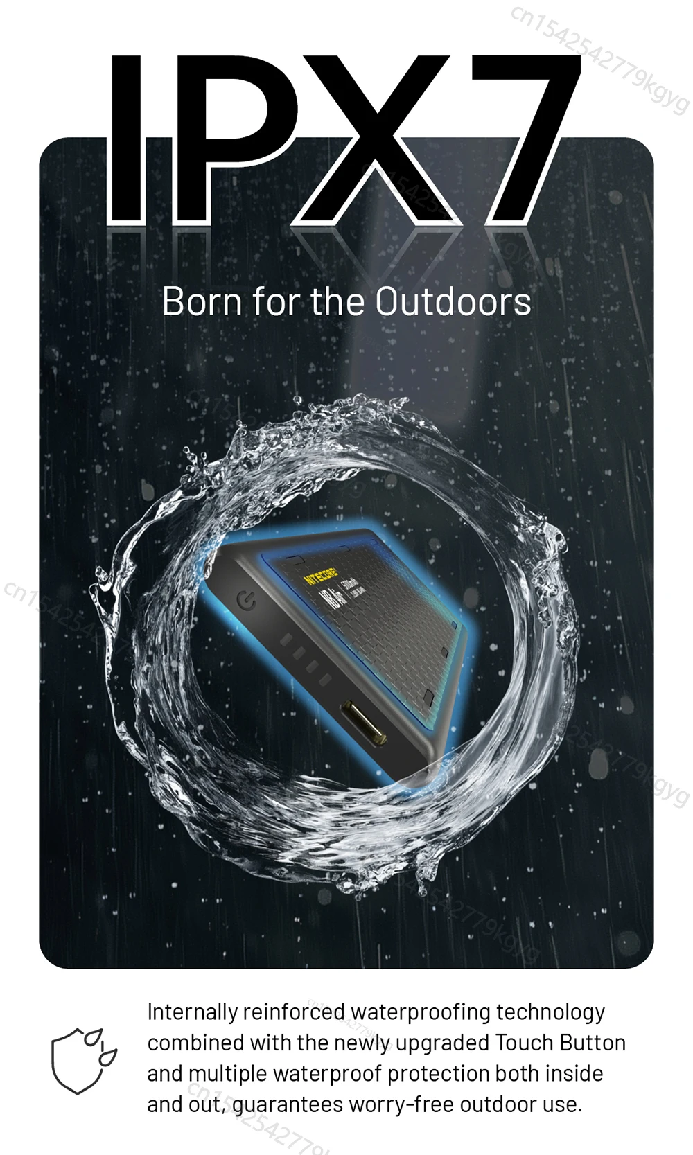 NITECORE NB Air 5000mah ألياف الكربون الهاتف المحمول قوة البنك USB-C IPX7 بطارية محمولة مقاومة للماء للجري في الهواء الطلق على الطرق الوعرة