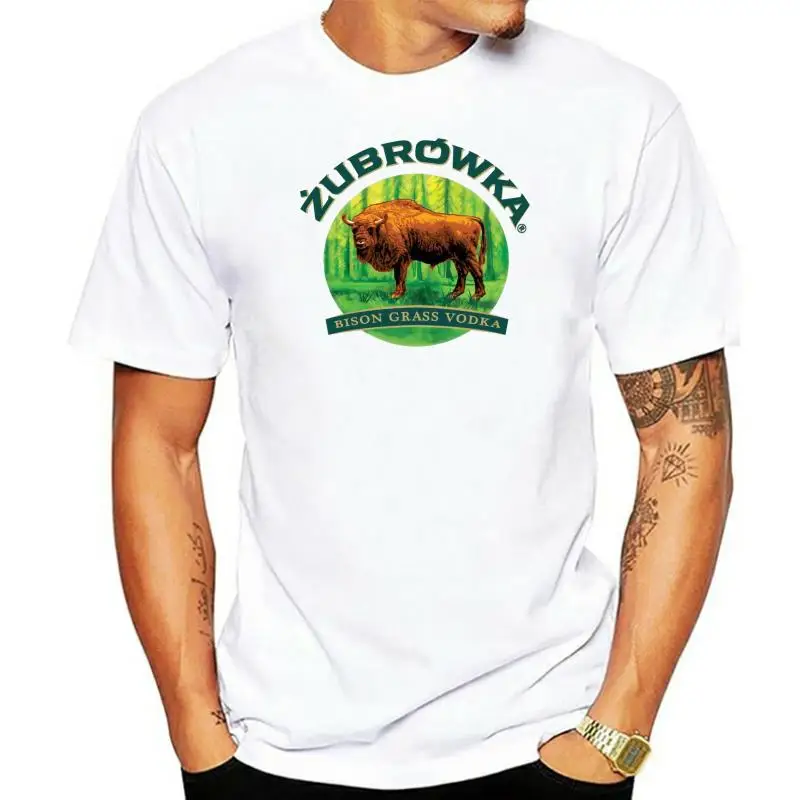 Men T Shirt  Shirt Zubrowka Bison Grass vodka white tshirts Women T-Shirt