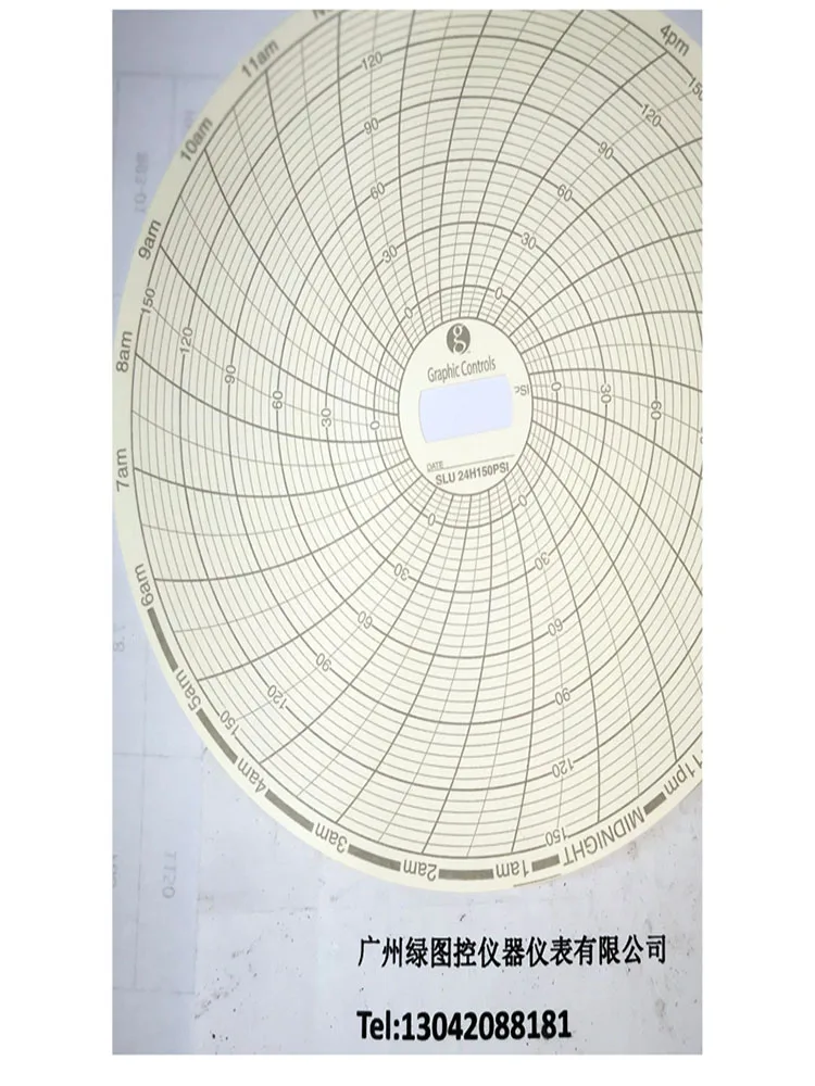 مسجل مخطط الضغط SUPCO CR87P ورق الرسم البياني 24h500PSI مخطط 24 ساعة 500 رطل لكل بوصة مربعة