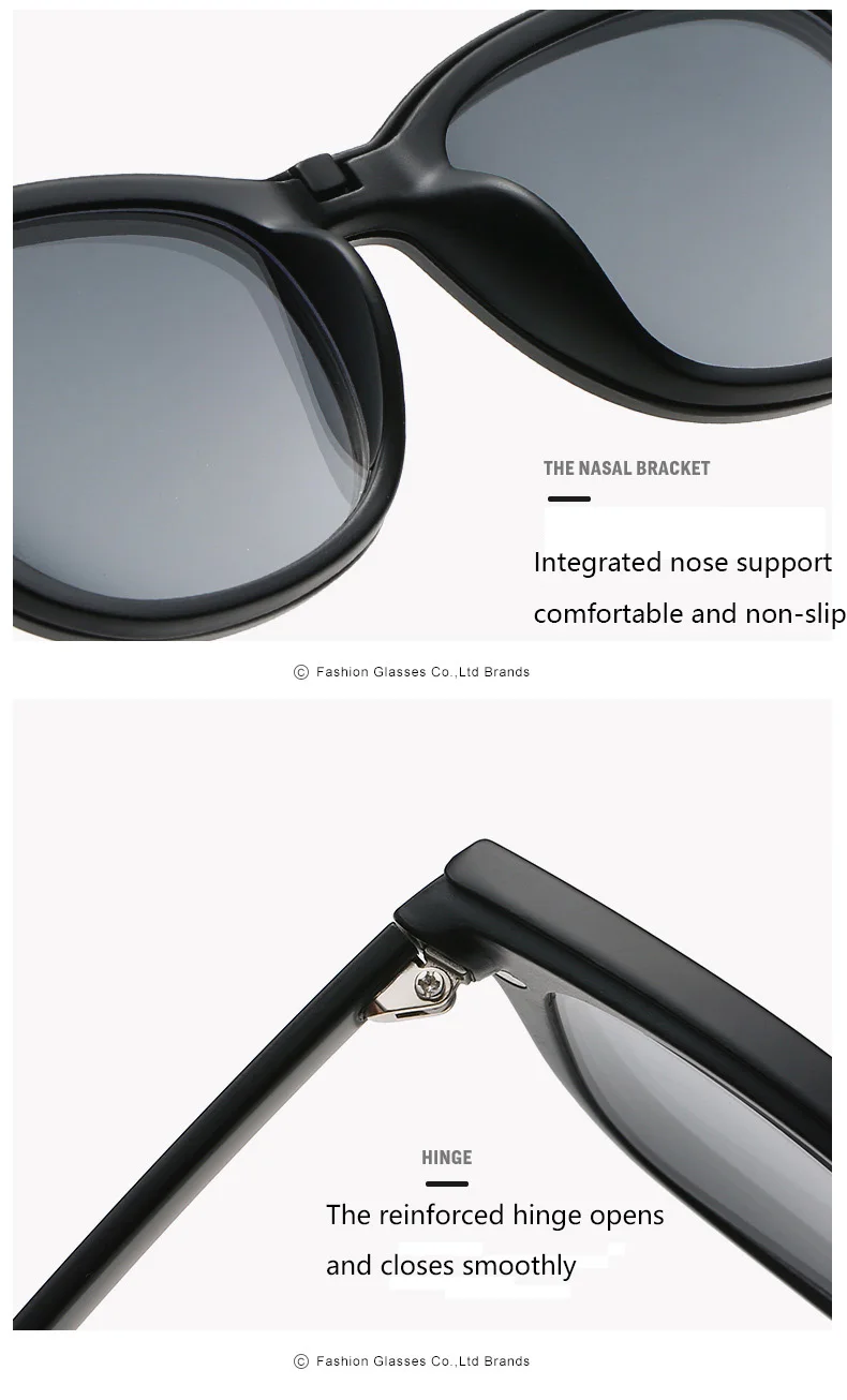2249A 6 In 1 Brillengestell Männer Frauen Mit 5 PCS Clip Auf Polarisierte Sonnenbrille Magnetische Gläser Männlich Computer Optische – Detail 7