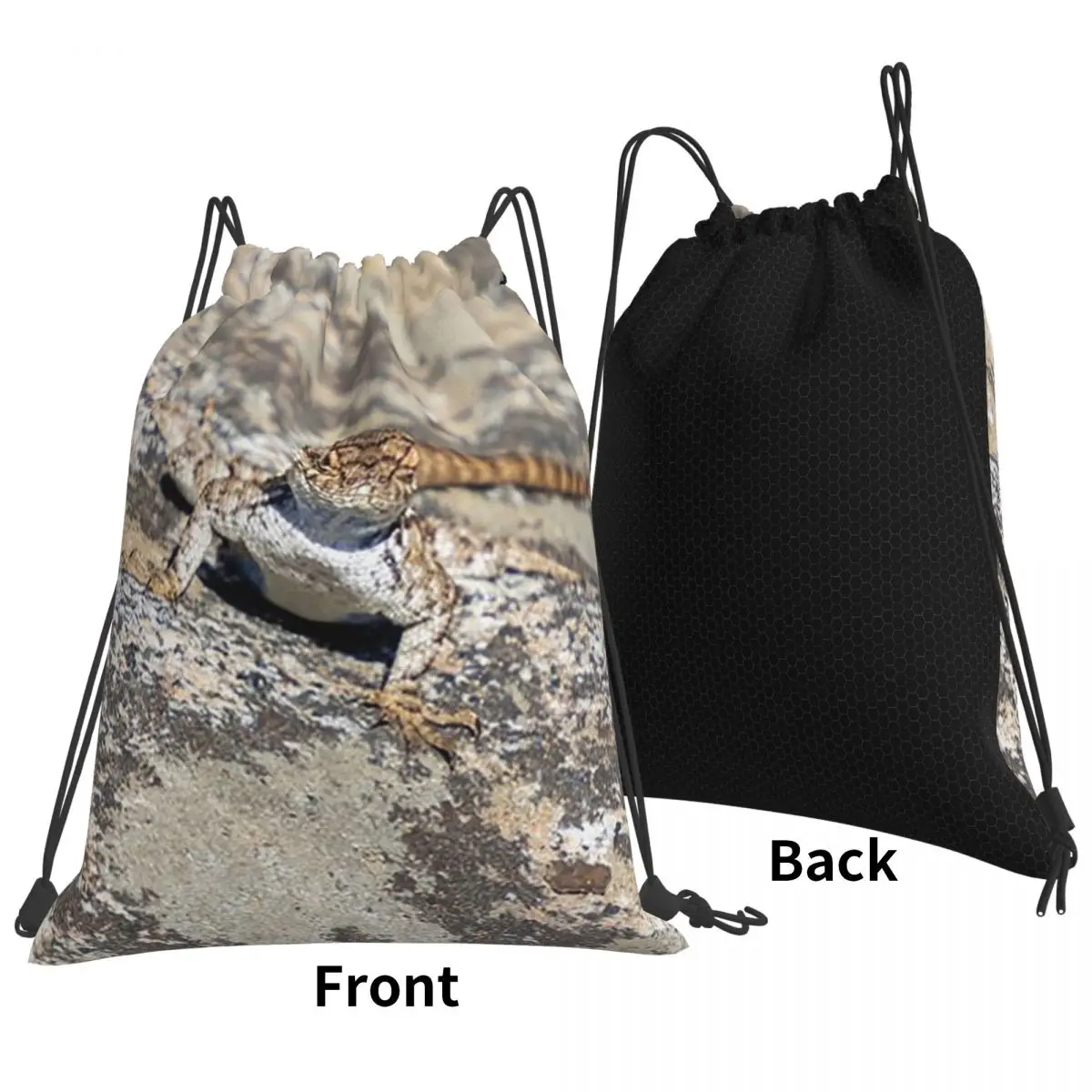 Female Western Fence Lizard Backpacks Portable Drawstring Bundle Pocket Sports Bag Book Bags for Man Woman Students