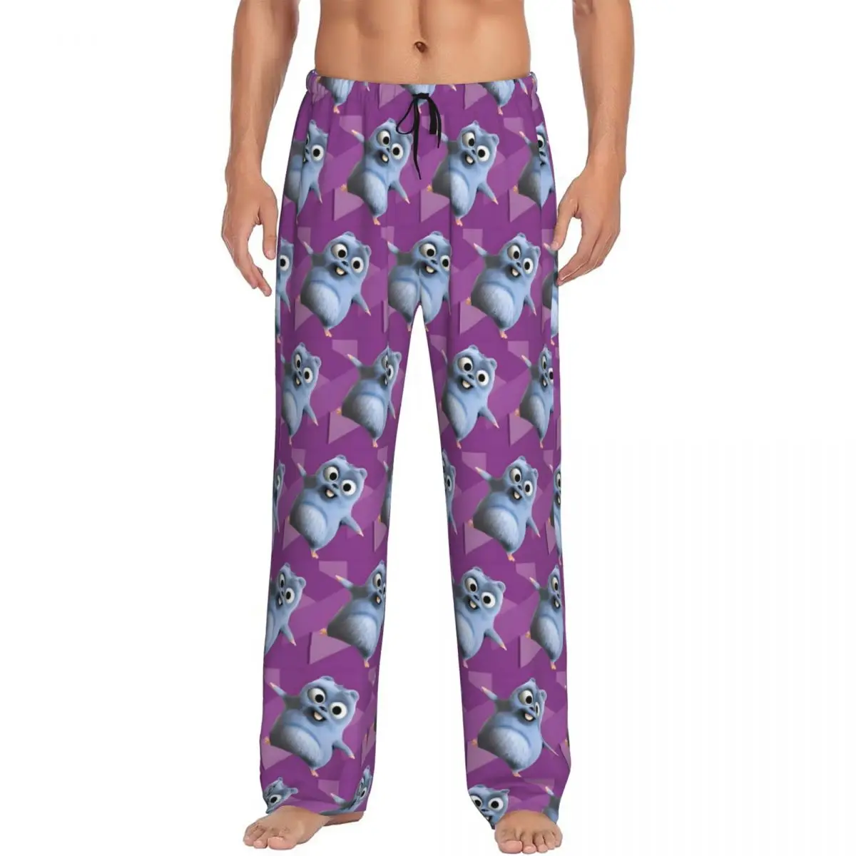 

Custom Print Men's Cute Grizzy And The Lemmings Cartoon Pajama Pants Sleepwear Sleep Lounge Bottoms with Pockets