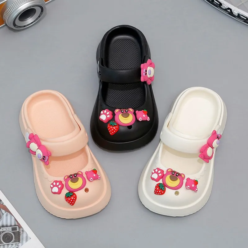 

Sandalias Kids Shoe 2023Summer New Children Slippers Girls Home Shoe with Soft Soles Holes Beach Girl Princess Cute Sandalsصنادل