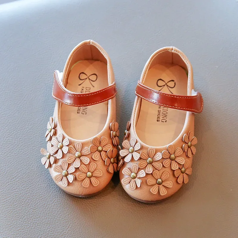 

Baby PU Leather Light-weight Princess Girls Dress Flats Non-slip Mary Janes Cute Toddler Flower Casual Shoes 21-30