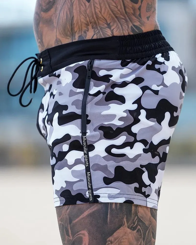 Men’s Summer Beach Swimming Pants Surf Shorts Quick Dry Trunks For Streetwear Clothing Running Sports Pants Swimsuit Short