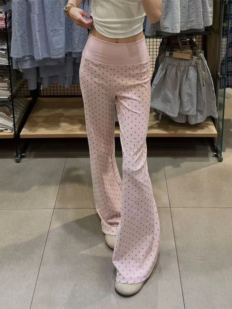 5 Colors Polka Dot Pants Women Sweet Casual Summer Holiday Empire Streetwear Fashion Korean Style All-match Hotsweet Flare Soft