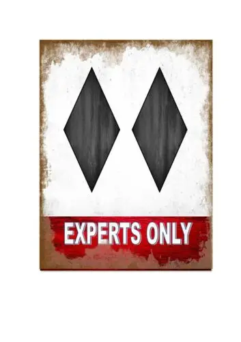 Expert Skiers Novelty Metal Wall Sign Skiing  Pub Sign Ski Slopes Sign Ski Sign