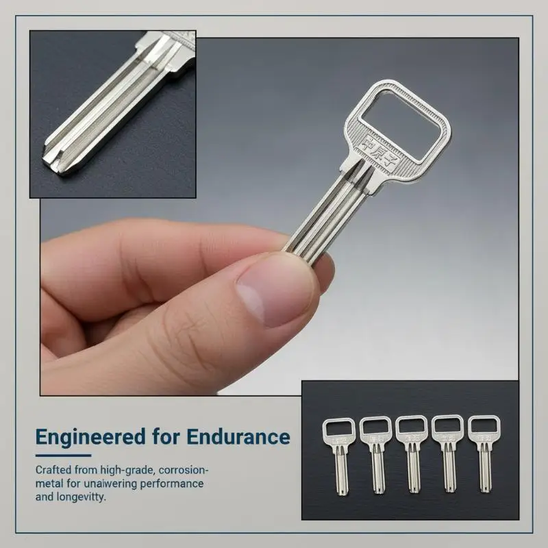 E118 Blank Key Set 2 Pieces Durable Stainless Steel Rust Proof Precise Size for Home Apartment Gate Lock Key Duplication