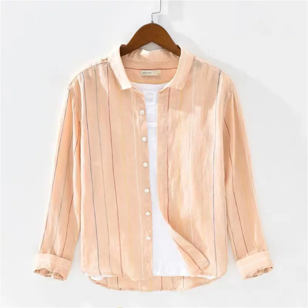 Hot sale new men's formal shirt long sleeve office clear stripe anti-wrinkle fashion business social shirt casual street wear