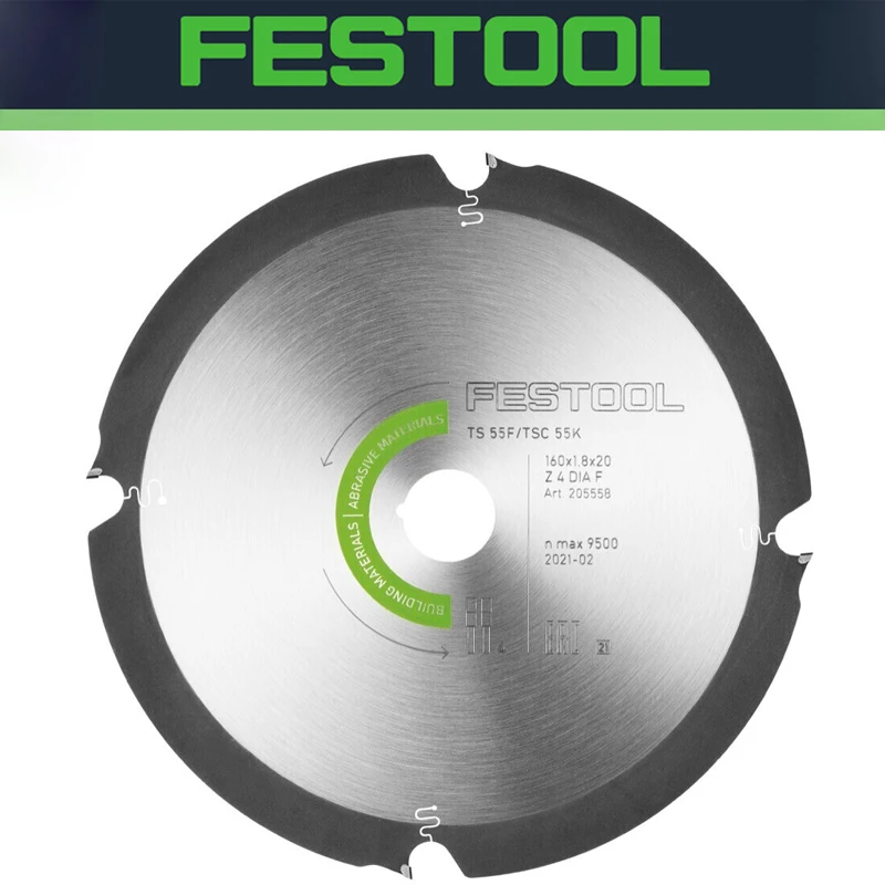 FESTOOL 205558 Diamond Grinding Material Circular Saw Blade 160x1.8x20x4T High Cutting Performance Tool Accessories