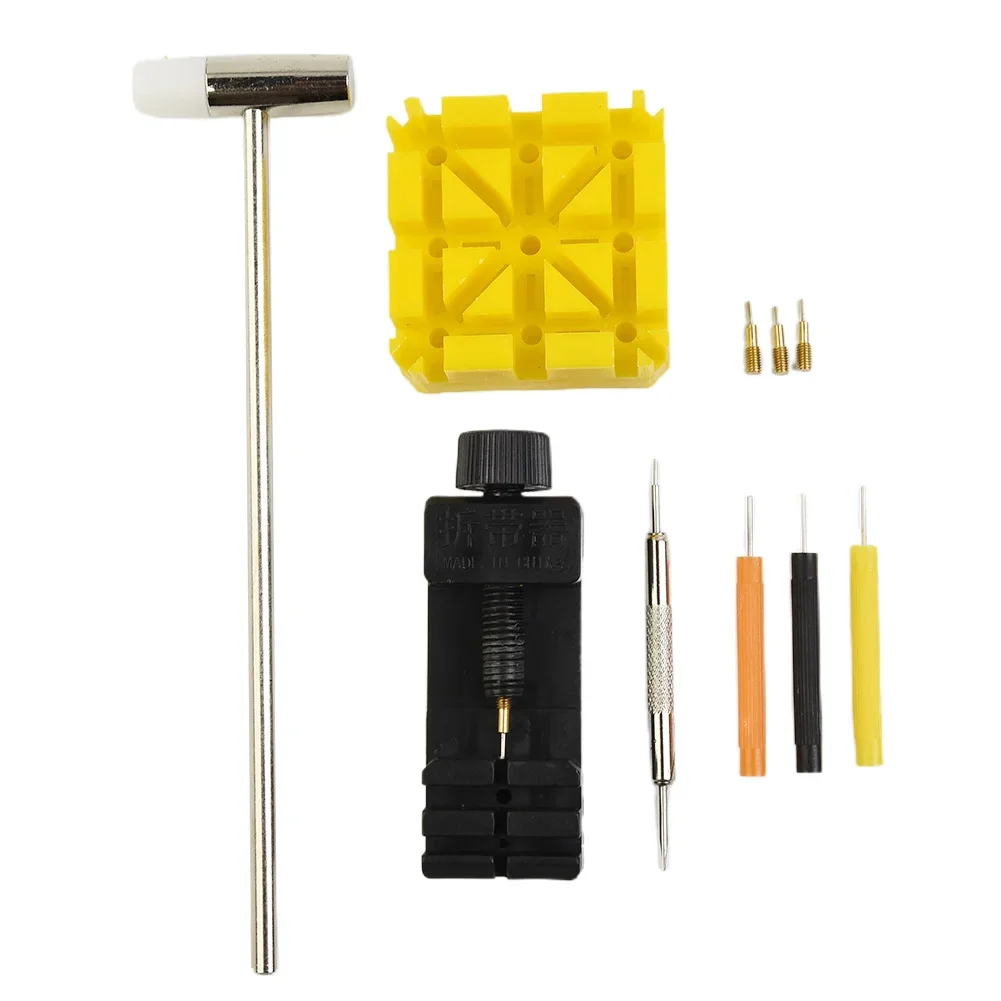 

Brand New Watch Repair Tool Set Metal Professional Remover Slit Strap 11pcs/set ABS Plastic Bracelet Chain Pin