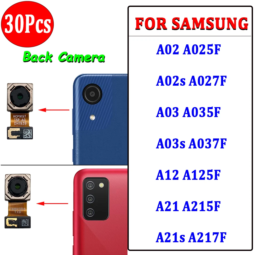 

30Pcs，Rear Camera For Samsung A02 A02S A03 Core A03S A12 A21 A21S Big Foam Back Camera Module Flex Cable Repair Part