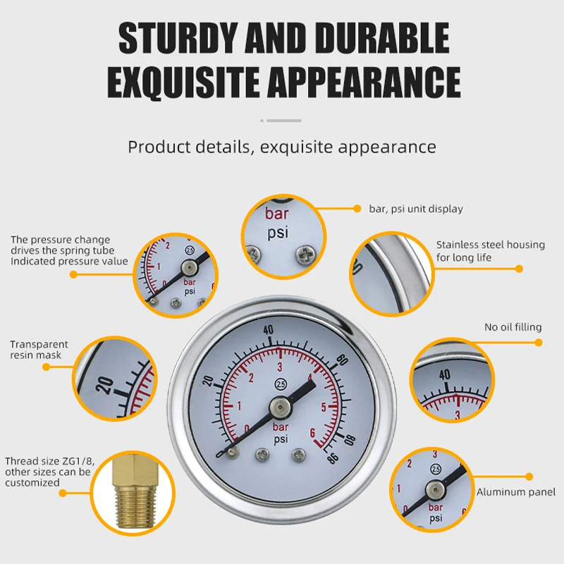 MAIRUIKESI Liquid filled Price Pressure Gauges 40mm(1.5\