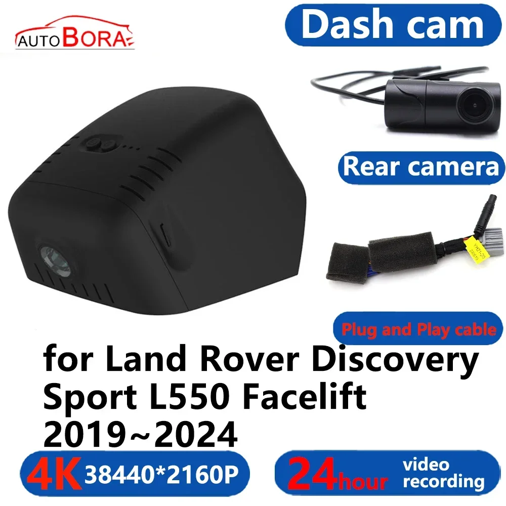 AutoBora 4K Wifi 3840*2160 Car Camera Dash Cam Camera 24H Video Monitor for Land Rover Discovery Sport L550 Facelift 2019~2024