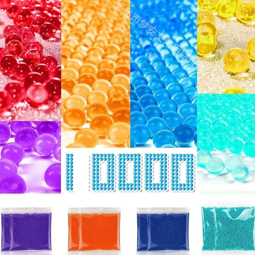 

10000pcs 7-8 mm Gel Shaped Crystal Water Balls Refill Blaster Soft Red Purple Blue Ball Beads DIY Wedding Flower Home Decoration