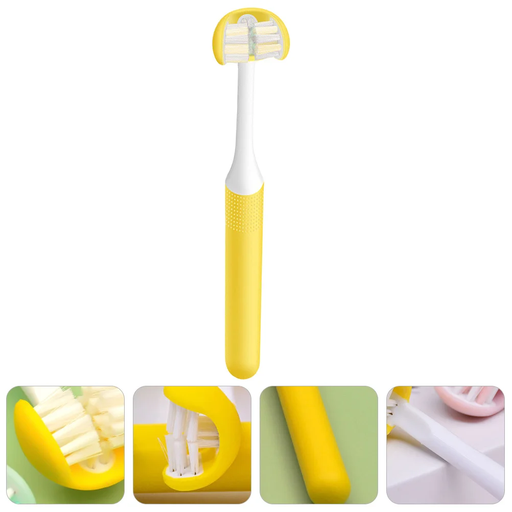 

3-Sided For Adults Triple Head Plaque Removal Cleaning Teeth Brush Oral Care Toothbrush Manual Tooth Cleaner Home Use
