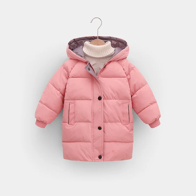 Fashion Boys Girls Jackets Children Spring Solid Colour Coats Teenager Autumn Hooded Padded Outerwear Kids Casual Warm Clothes