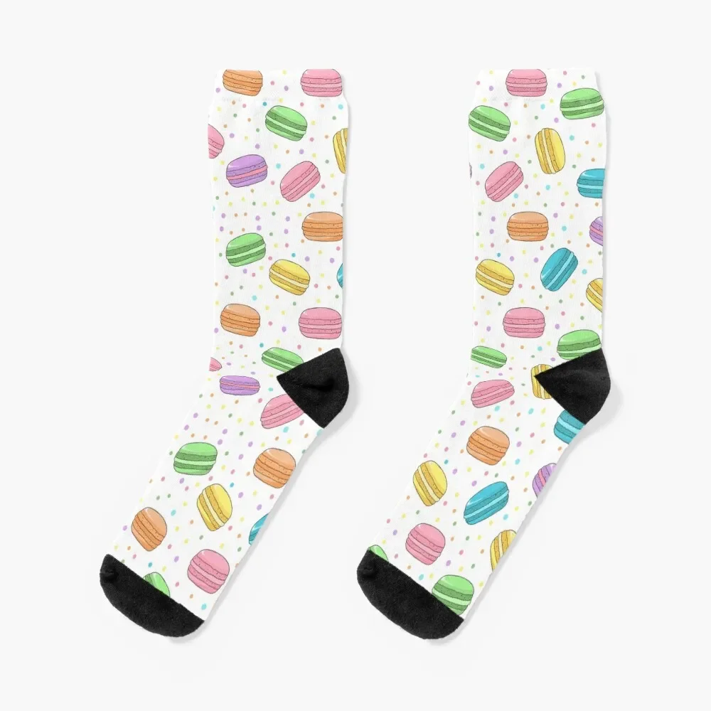 Pretty Pastel Coloured French Macarons Pattern Socks new year cotton Stockings Men Socks Women's