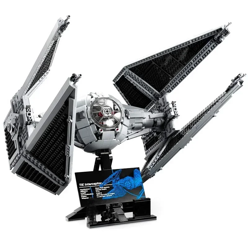 Novo 1931PCS TIE Intercetor Model Building Set Colecionável com Minifigura Criativo Construir Exibição Starfighter MOC Brinquedo Presente Adulto