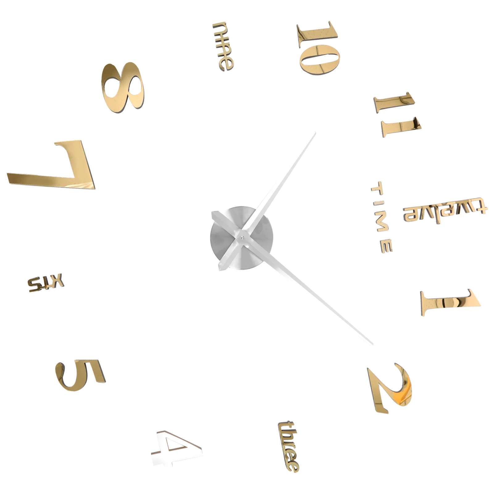 

Big Mirror Surface Wall Clock Home Decor Golden Frameless Large Silent Mural Sticker Clocks for Living Bath Kitchen Office Water