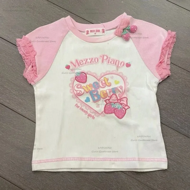 

Aesthetic Letter Print 90s Y2K T-shirts Punk Streetwear Gothic Women's Short Sleeve T-shirt Fairy Sweet Color Contrast Crop Tops