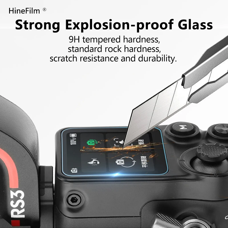 Dji rs3 cardan temperado câmera de vidro protetor principal display lcd + informações superior protetor de tela guarda capa