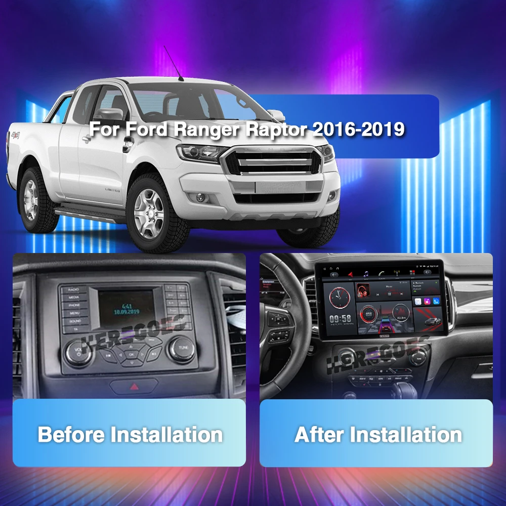 Tesla Style 13.3“ IPS Android 10 Car Multimedia Player GPS Radio Stereo Navigation For Ford Ranger 2015 2016 2017 2018 2019 2020