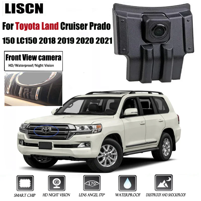 

Камера переднего вида для Toyota Land Cruiser Prado 150 LC150 2018 2019 2020 2021, передняя парковочная камера с логотипом, ночное видение