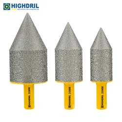 HIGHDRIL 1pc Dia 20/25/35mm Diamond Chamfering Milling Bits with Hex Shank Grinding For Porcelain Tile Ceramic Marble Granite